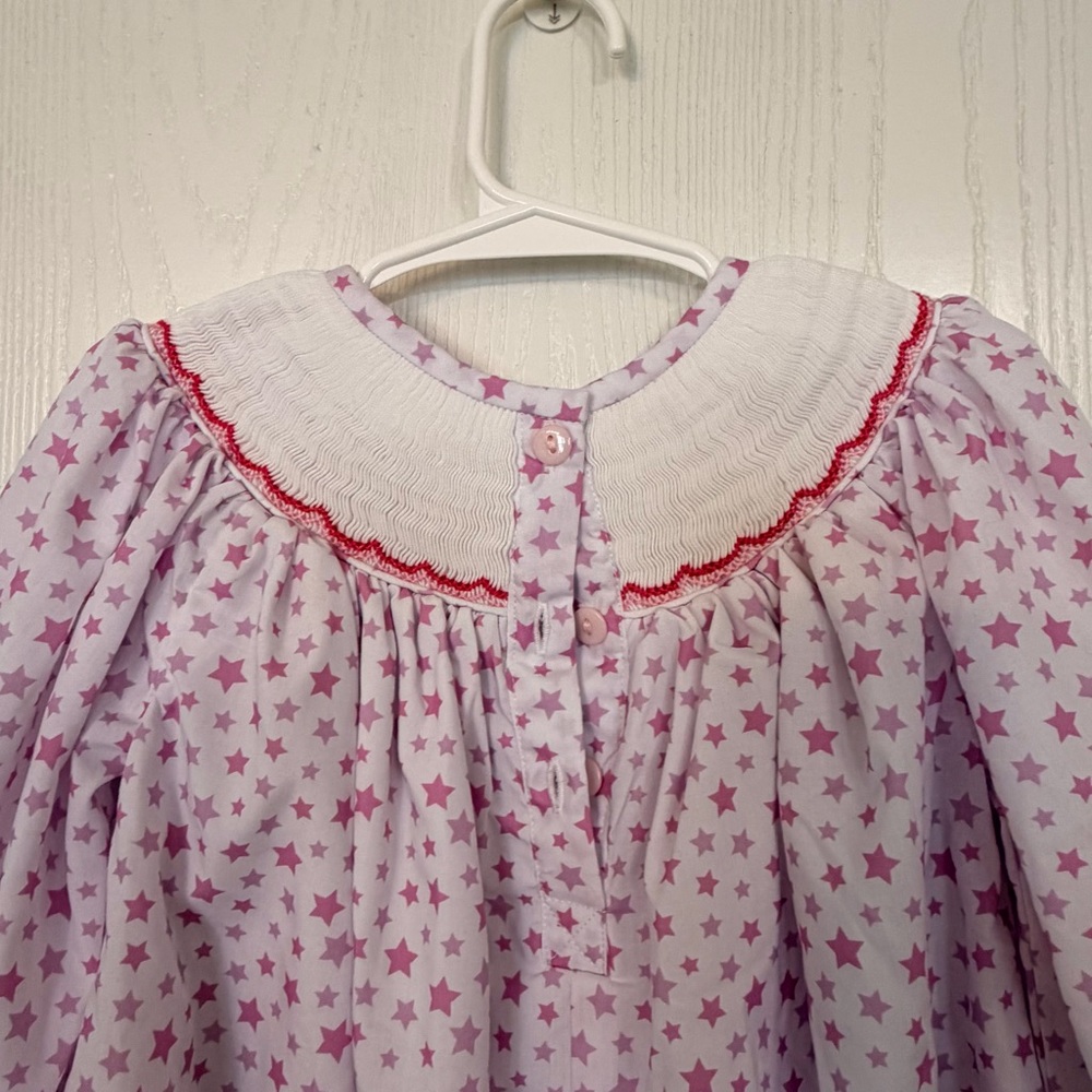 Poppy Kids Co Smocked Embroidery Dress Bats Stars Patterned Halloween 18 months - Picture 6 of 7